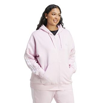 Plus Size adidas Essentials 3-Stripes Full-Zip Fleece Hoodie