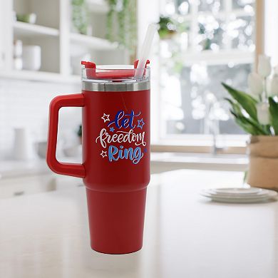 30-oz. Let Freedom Ring Stainless Steel Tumbler with Straw