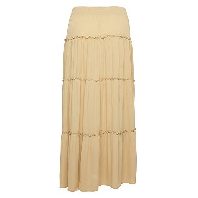 Juniors' Plus Size SO® Tiered Maxi Skirt