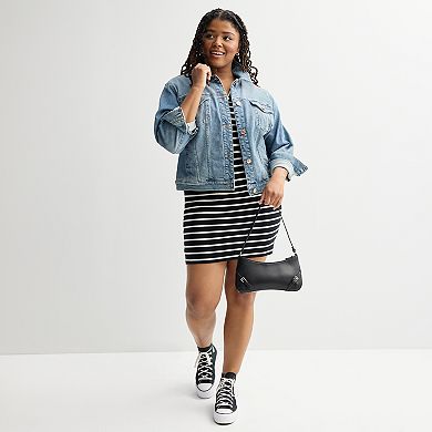 Juniors' Plus Size SO® Short Sleeve Henley Dress