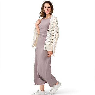 Women's Grey & Gray Side Ruched Dress