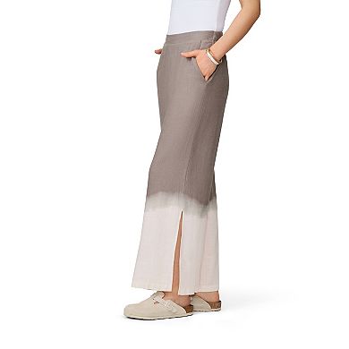 Women's Grey & Gray Ombre Wide Leg Linen Blend Pants