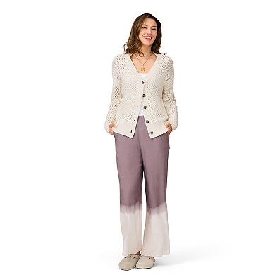 Women's Grey & Gray Open Weave High-Low Cardigan