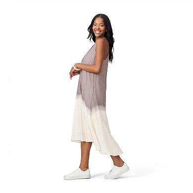 Women's Grey & Gray Halter Neck Ombre Dress