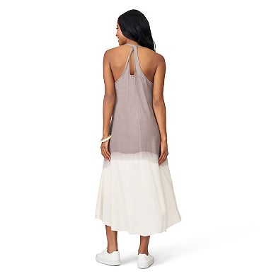 Women's Grey & Gray Halter Neck Ombre Dress
