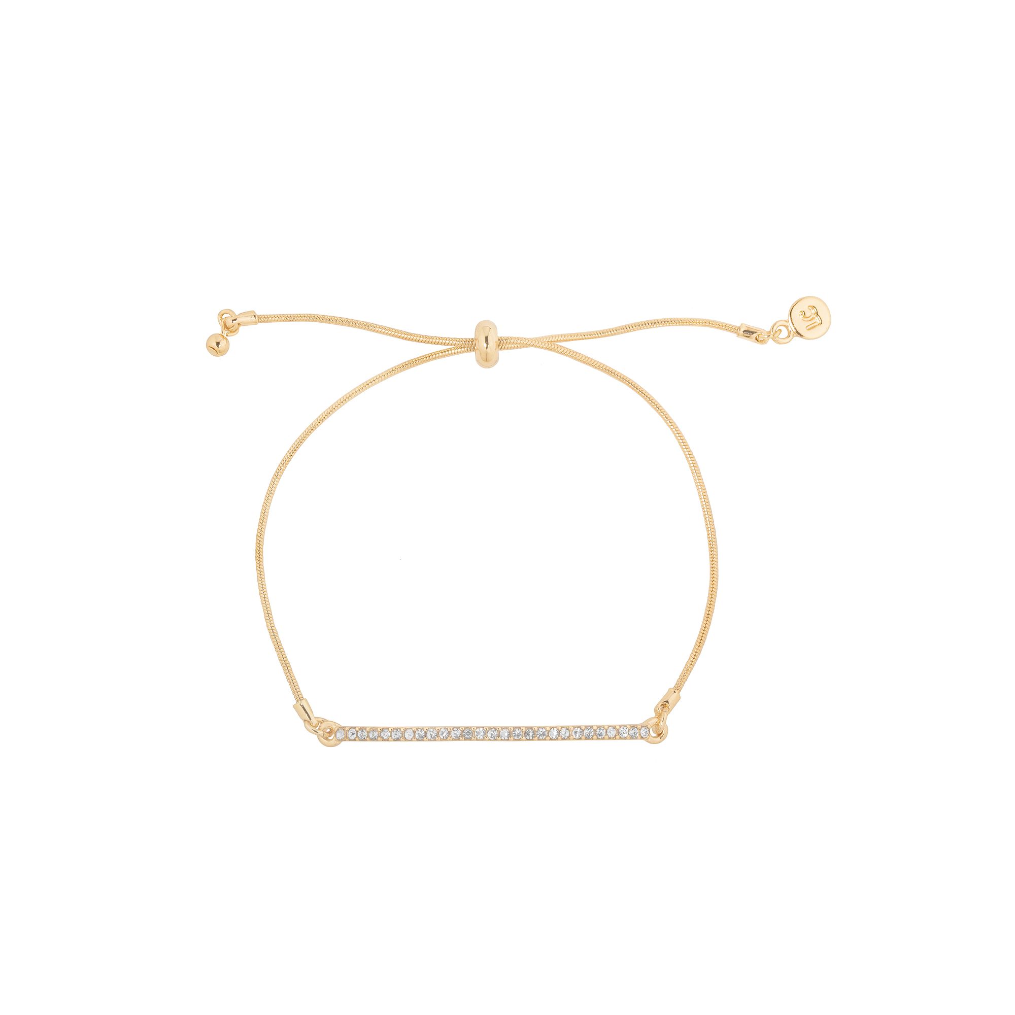 LC Lauren Conrad Gold Tone Pave Pull-Tie Bracelet, Womens, Clear