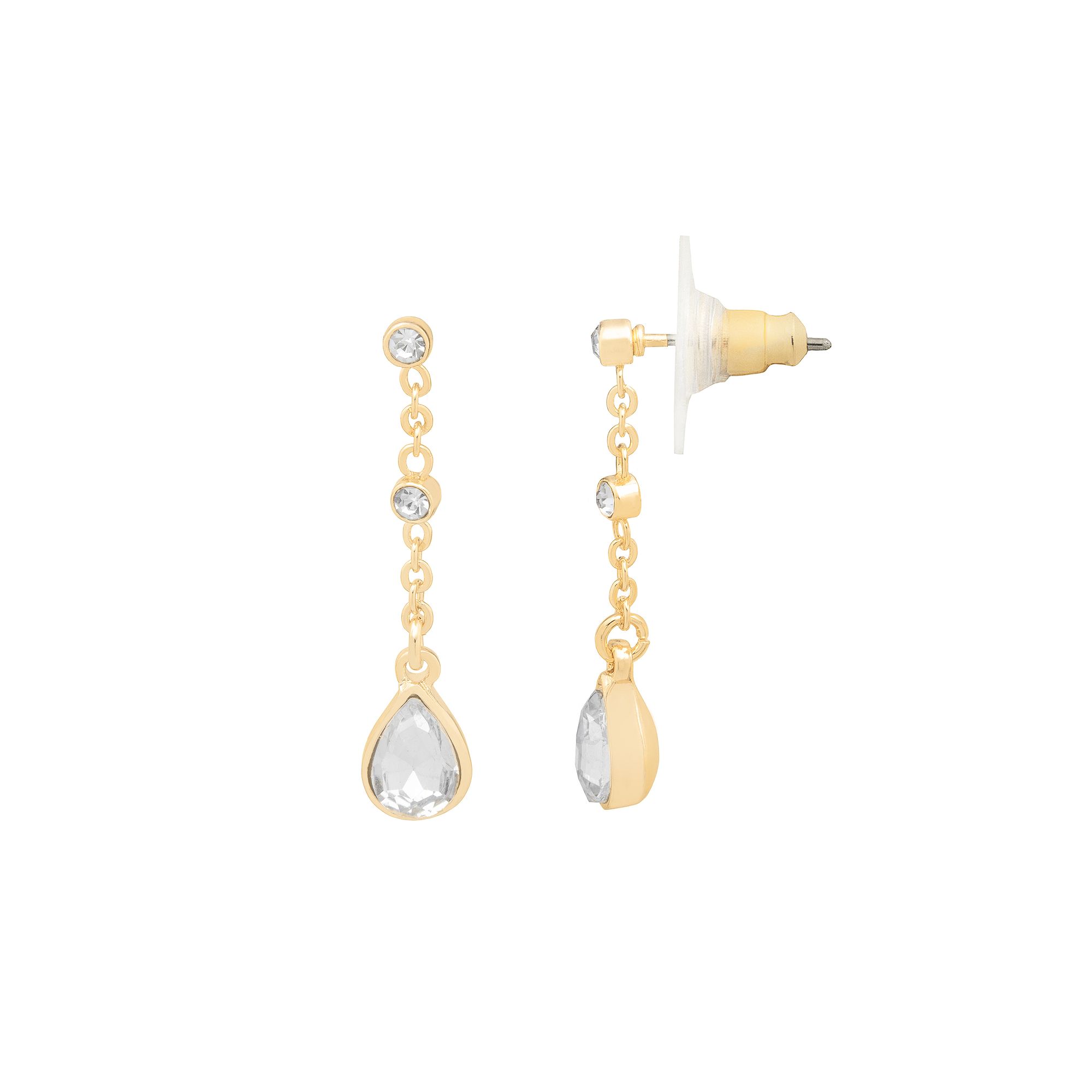 LC Lauren Conrad Gold Tone Simulated Pearl Stone Drop Earrings, Womens, Cl
