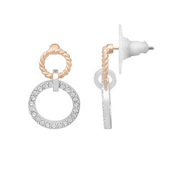LC Lauren Conrad Two Tone Mixed Metal Drop Earrings
