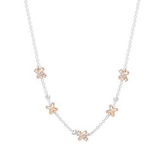LC Lauren Conrad Two Tone Criss Cross Station Necklace