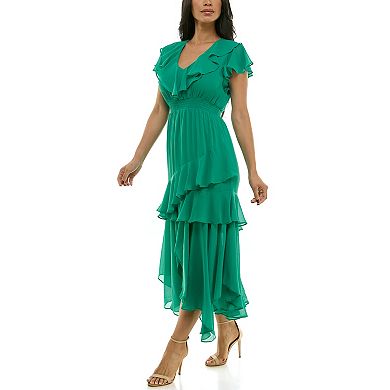 Women's Maison Tara Smocked Waist Tiered Maxi Dress