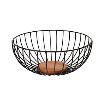 Mingle & Co. Wood and Wire Serve Bowl