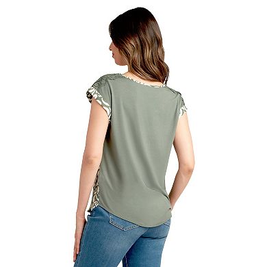 Women's Apt. 9® Dolman Sleeve Lace Shoulder Top