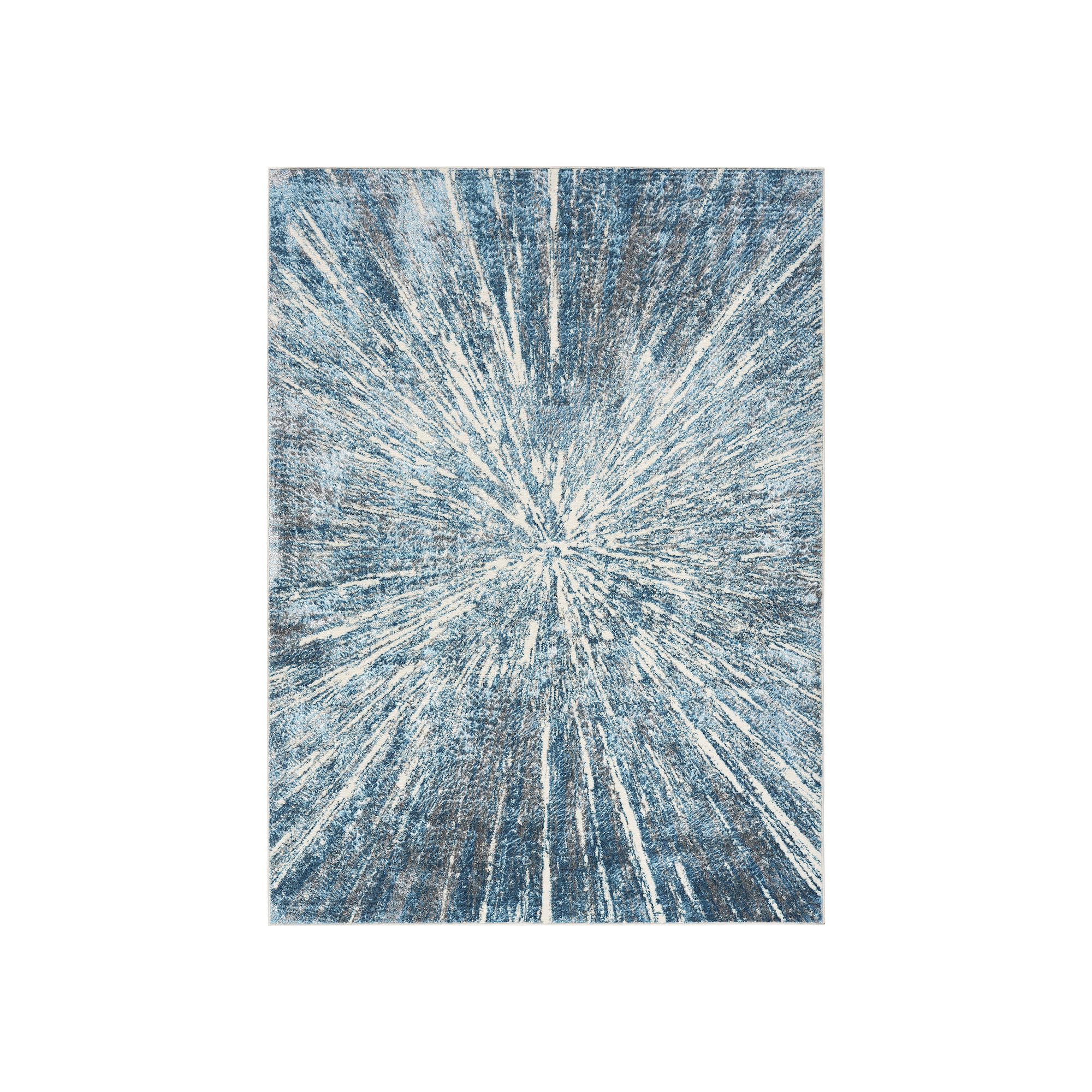 Nourison Ambiance Modern Plush Area Rug, Blue Silver