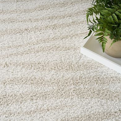 Nourison Modern Shag Stripes Area Rug