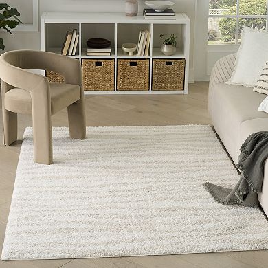 Nourison Modern Shag Stripes Area Rug