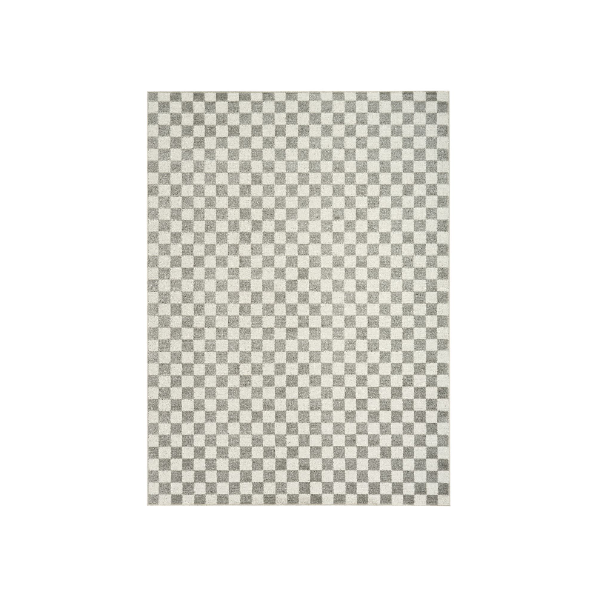 Nourison Serenity Home Checkered Area Rug, Ivory Gray