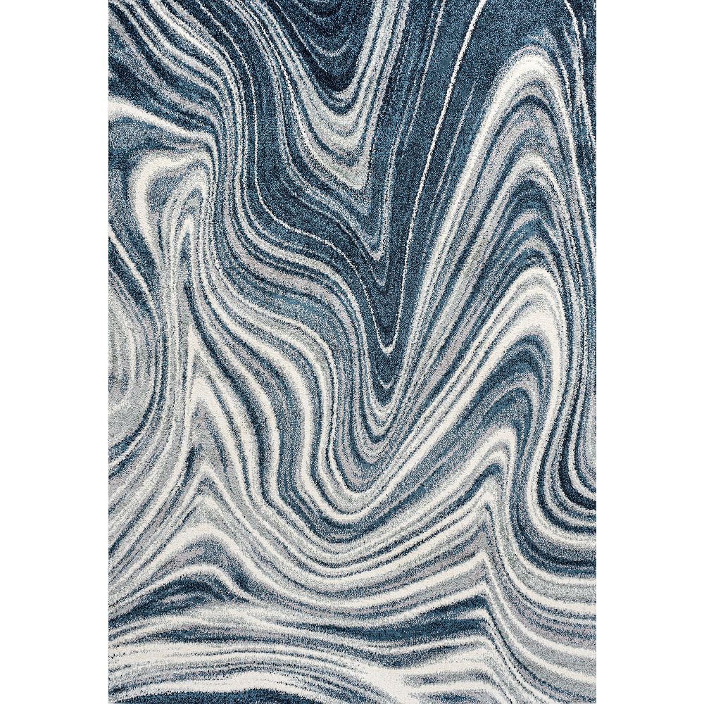 Eleni Contemporary Glam Abstract Marble Runner Rug
