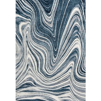 Eleni Contemporary Glam Abstract Marble Runner Rug