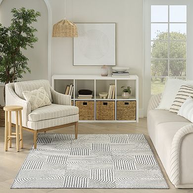 Nourison Textured Home Modern Geometric Area Rug
