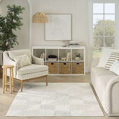 Nourison Textured Home Modern Geometric Area Rug