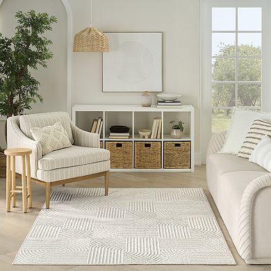 Nourison Textured Home Modern Geometric Area Rug