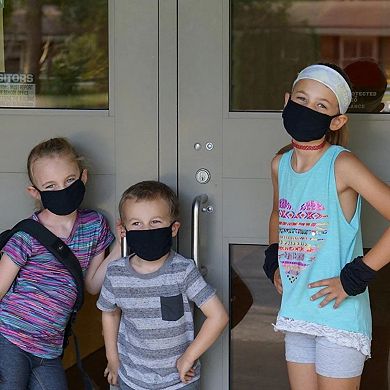 30XMask Ear Loop Mask Nylon Spandex 2Ply Comfortable Breathable Washable Child Adult Black 2PK