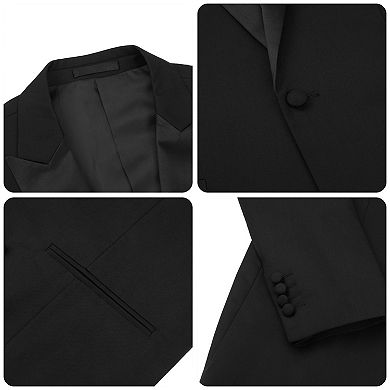 Men's 3 pc Tuxedo Suit Fashion Peaked Lapel Blazer Vest Pants Set