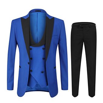 Men's 3 pc Tuxedo Suit Fashion Peaked Lapel Blazer Vest Pants Set