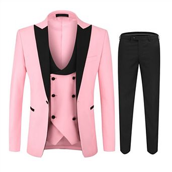 Men's 3 pc Tuxedo Suit Fashion Peaked Lapel Blazer Vest Pants Set