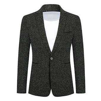 Men's Blazer Business Daily One Button Suit Jacket Slim Fit Coat