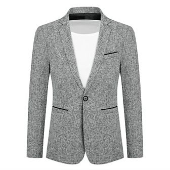 Men's Blazer Business Daily One Button Suit Jacket Slim Fit Coat