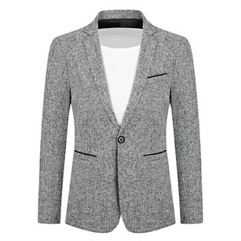 Men's Blazer Business Daily One Button Suit Jacket Slim Fit Coat