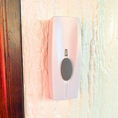 Battery Powered Wireless Door Bell Chime with Visual Alert, 8 Chime Tones, 4 Volume Levels, 1 button