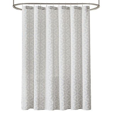 Lush Decor Doreen Delicate Floral Textured Linen Shower Curtain