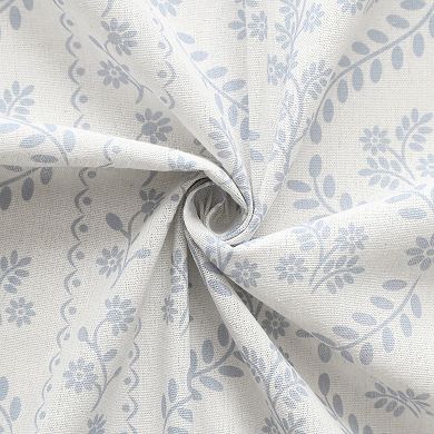 Lush Decor Doreen Delicate Floral Textured Linen Shower Curtain