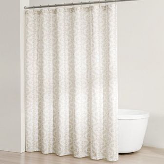 Lush Decor Doreen Delicate Floral Textured Linen Shower Curtain