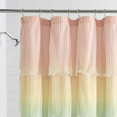 Lush Decor Nerina Rainbow Ombre Ruffled Shower Curtain