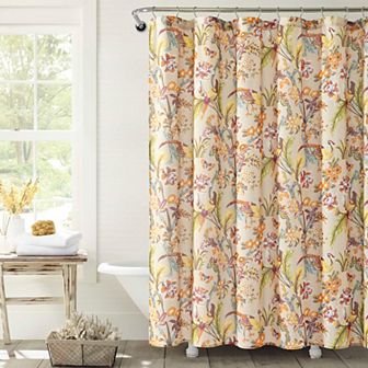 Lush Decor Dolores Textured Linen Shower Curtain