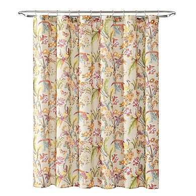 Lush Decor Dolores Textured Linen Shower Curtain