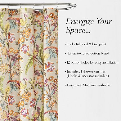 Lush Decor Dolores Textured Linen Shower Curtain
