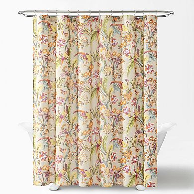 Lush Decor Dolores Textured Linen Shower Curtain