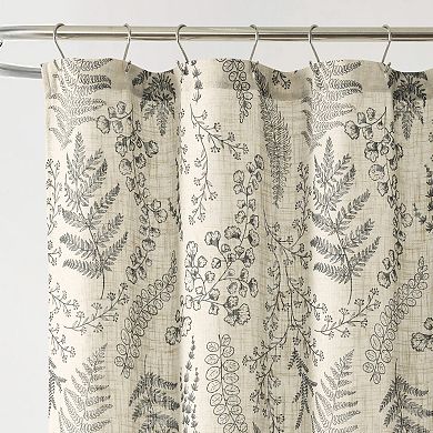 Lush Decor Botanical Dreams Textured Linen Shower Curtain