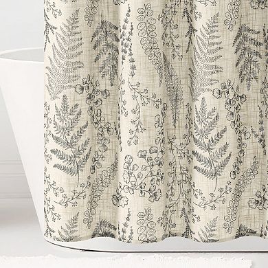 Lush Decor Botanical Dreams Textured Linen Shower Curtain