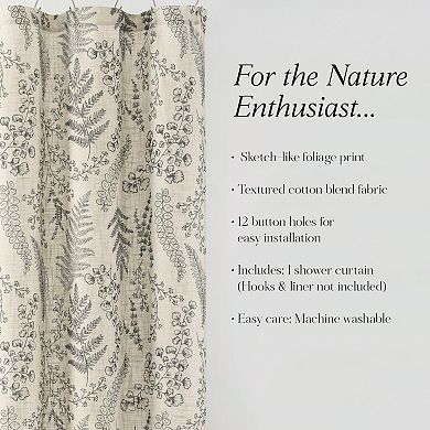 Lush Decor Botanical Dreams Textured Linen Shower Curtain
