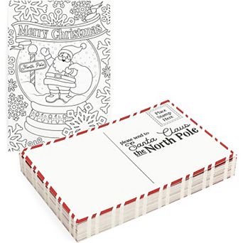 36 Pack Christmas Postcards, Letters To Santa Mailbox For Kids Coloring 4x6”
