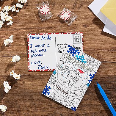 36 Pack Christmas Postcards, Letters To Santa Mailbox For Kids Coloring 4x6”