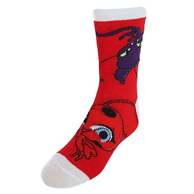 Textiel Trade Kid's Disney Miraculous Ladybug and Cat Noir Crew Socks (4 Pack)