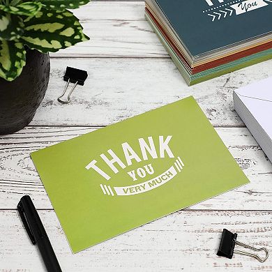 48 Pack Masculine Thank You Cards for Men w/ Envelopes, 6 Retro Designs, 4x6 In