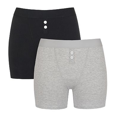 Juniors' SO Cotton Spandex 2-Pack Boxer Underwear