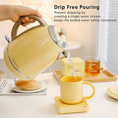 BUYDEEM K640N 1.7L Stainless Steel Electric Kettle, Auto Shut-Off, Boil Dry Protection, 1440W
